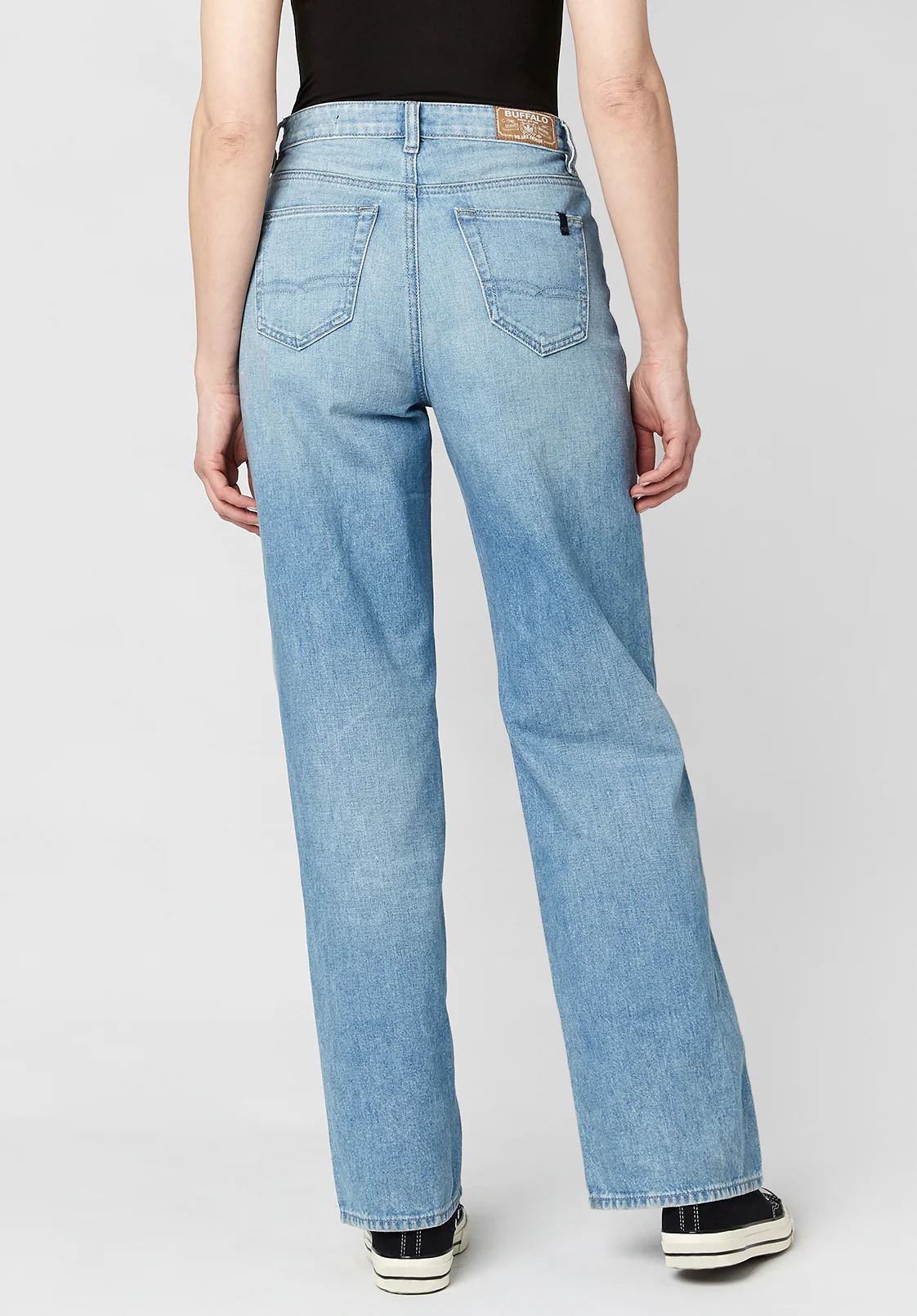 High Rise Wide Leg Addie Women's Jeans, Medium Blue - BL15793 - Image 3