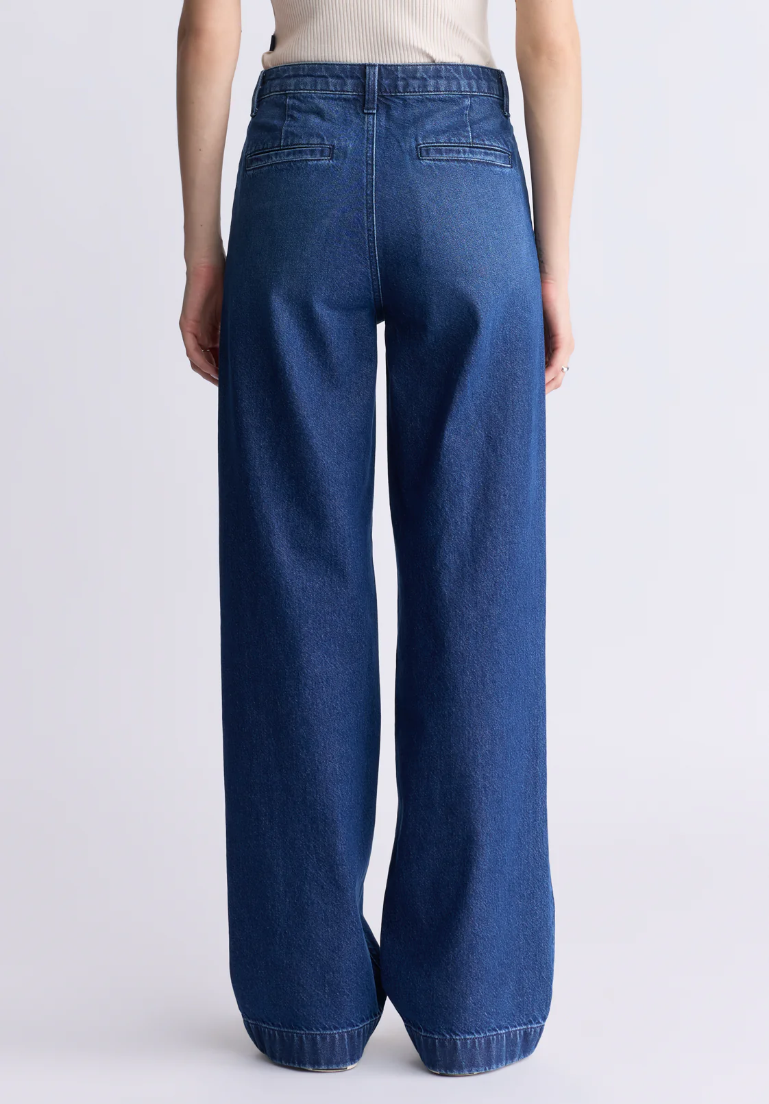 High Rise Wide Leg Addie Women's Jeans, Indigo Contrast - BL16002 - Image 3