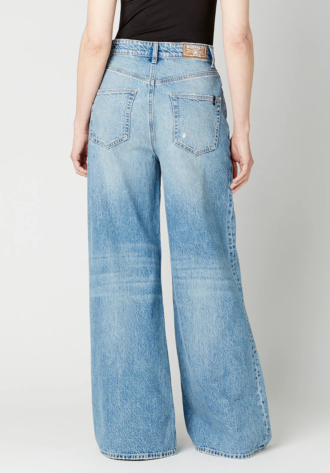 Alice Women's High Rise Super Wide Leg Jeans, Medium Blue - BL15823 - Image 2