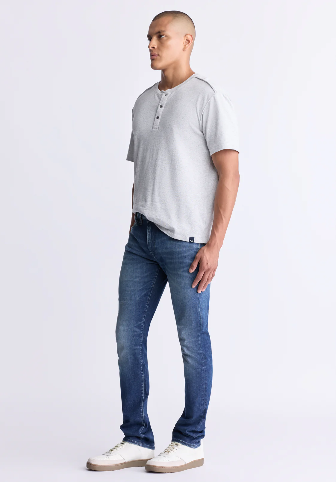 Slim Ash Men's Crinkled and Worn Jeans, Indigo - BM26008 - Image 4