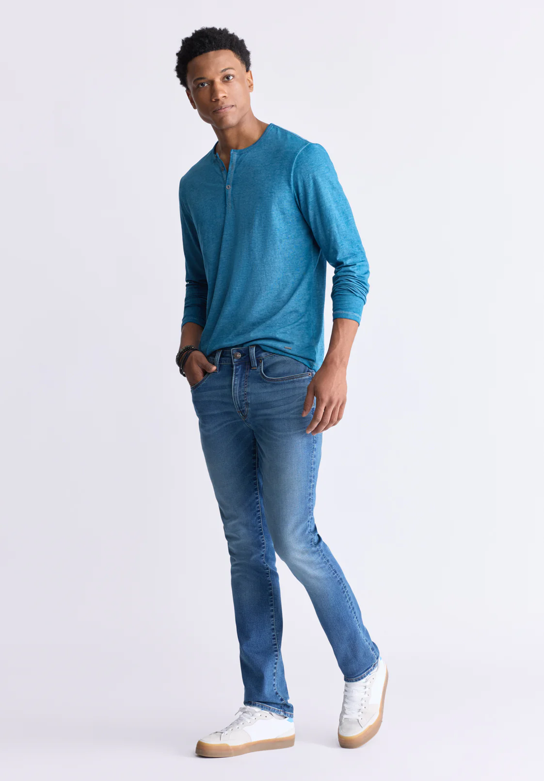Slim Ash Men's Freedom Flex Jeans, Authentic Washed Indigo - BM26017 - Image 4