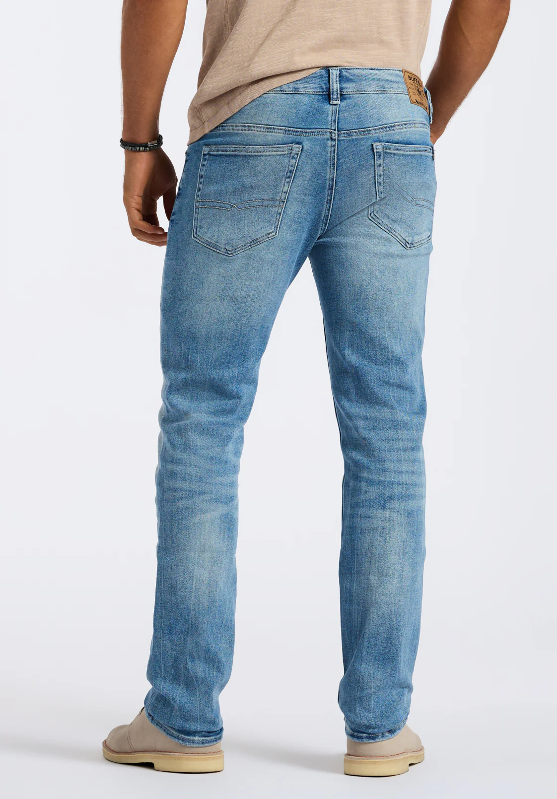 Slim Ash Men's Jeans, Heavily Sanded & Worked Blue - BM26071 - Image 3