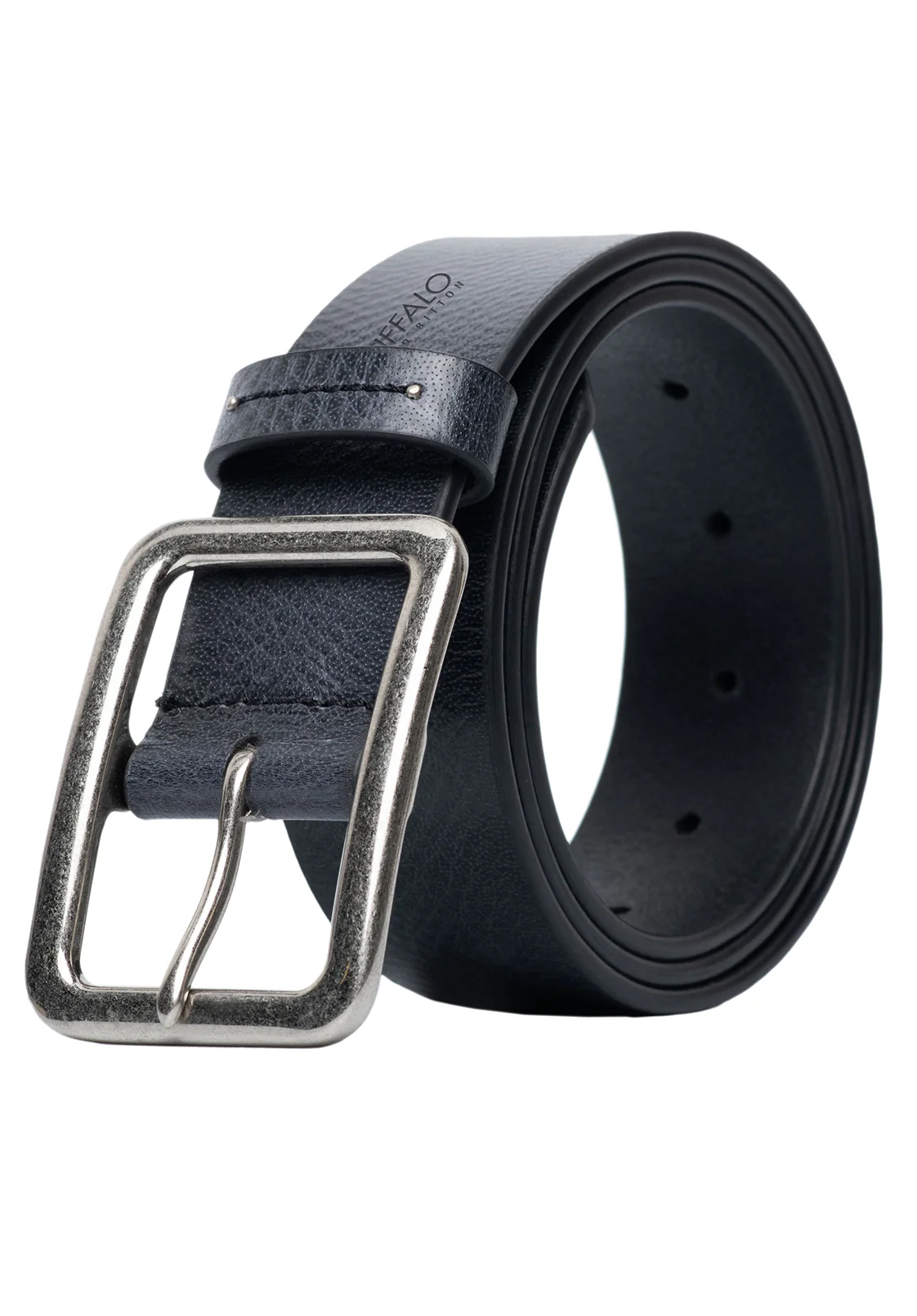 Textured Full Grain Black Buffalo Leather Belt - BB1002C04 - Image 2