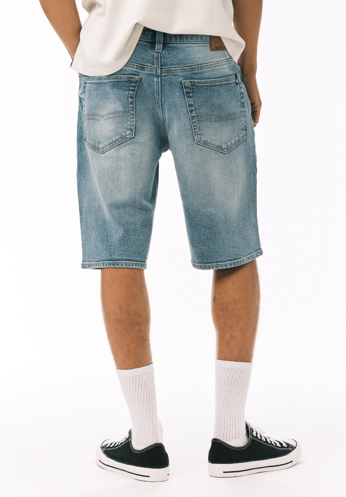 Relaxed Straight Dean Men's Denim Shorts, Authentic Worn - BM22952 - Image 3