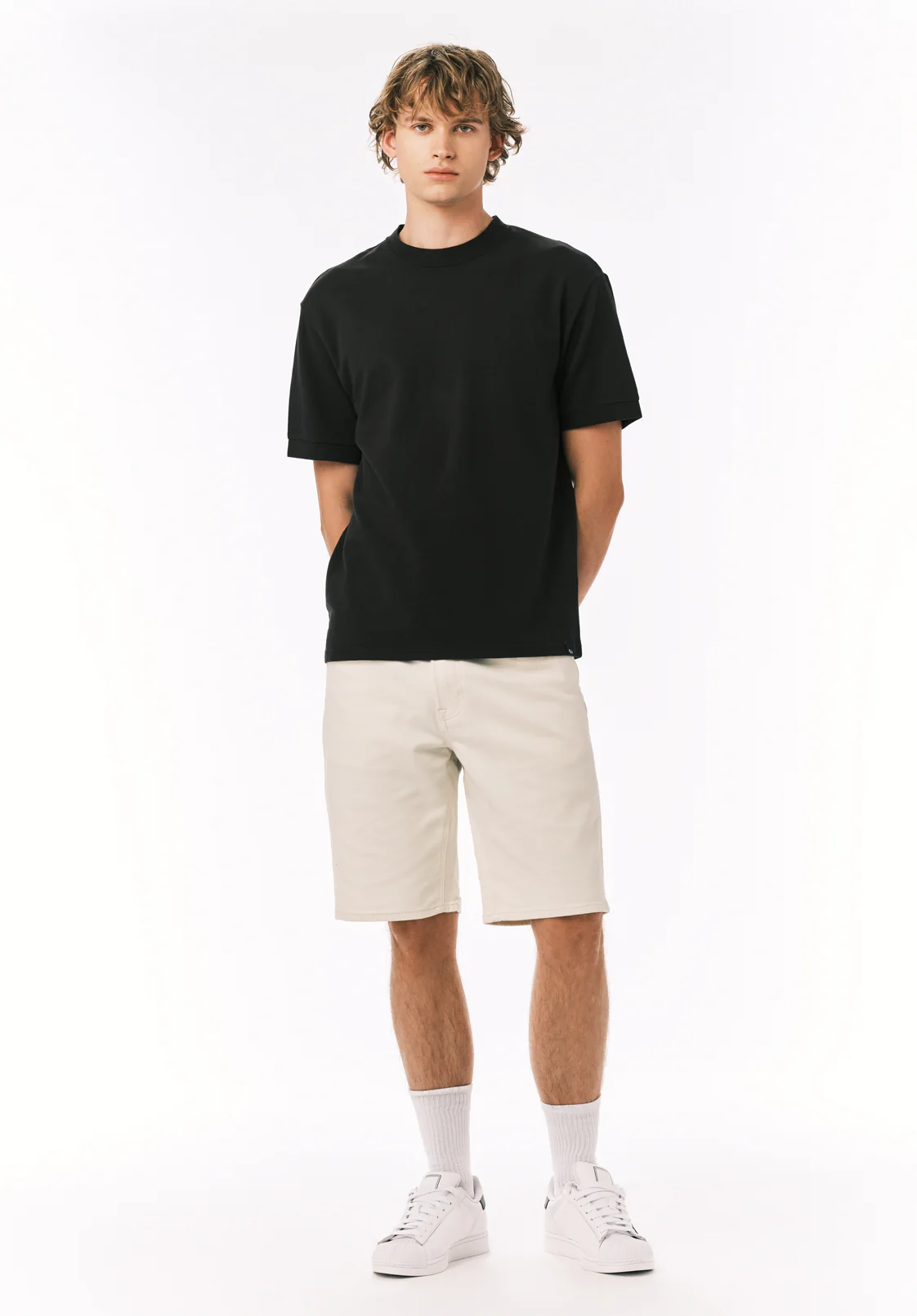 Relaxed Straight Dean Men's Freedom Flex Shorts, Vanilla White - BM26067 - Image 4
