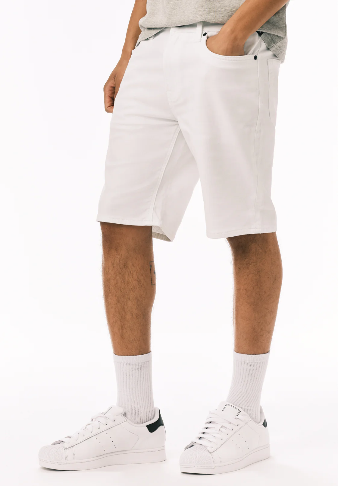 Relaxed Straight Dean Men's Freedom Flex Shorts, White - BM26067 - Image 2