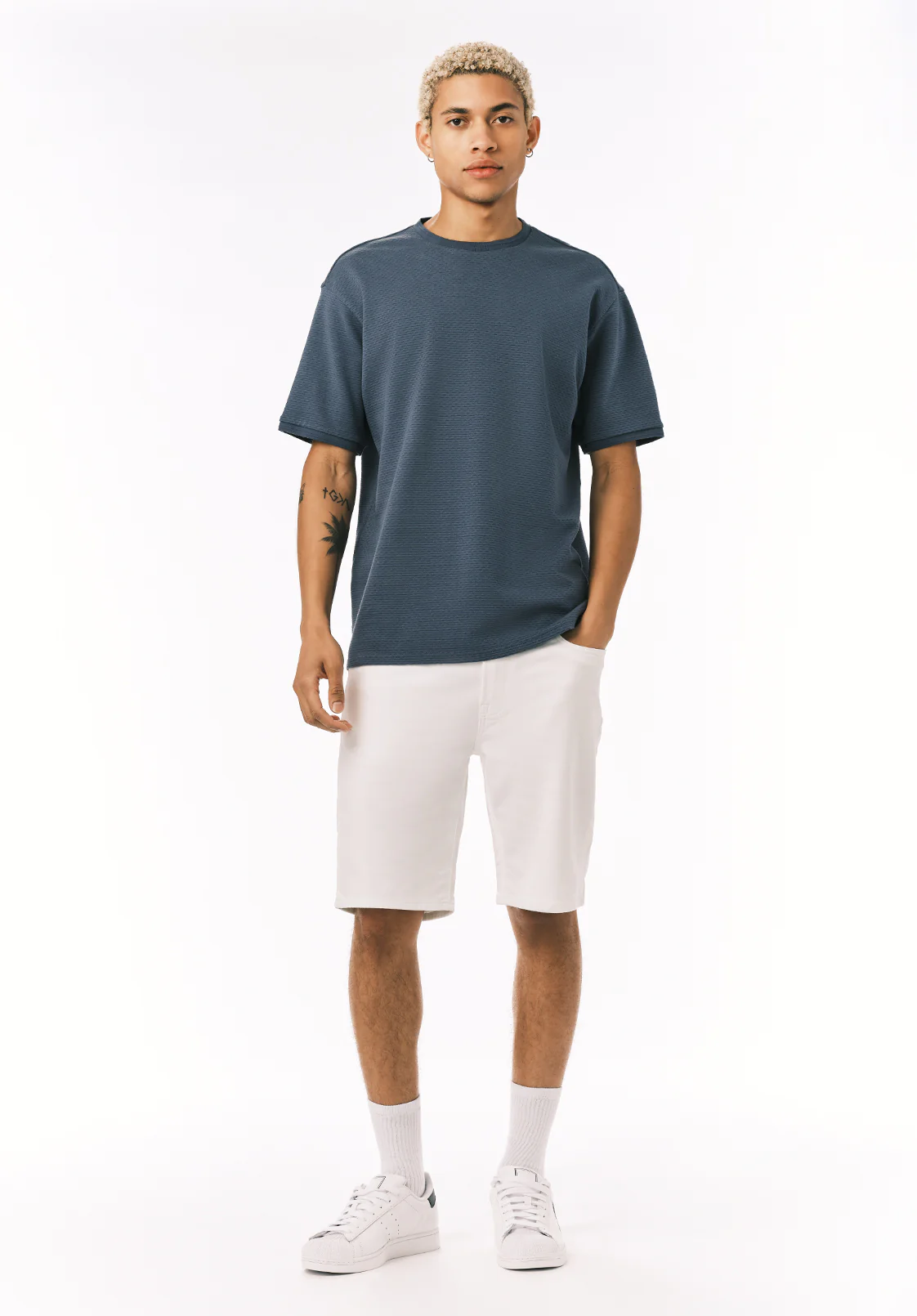 Relaxed Straight Dean Men's Freedom Flex Shorts, White - BM26067 - Image 4