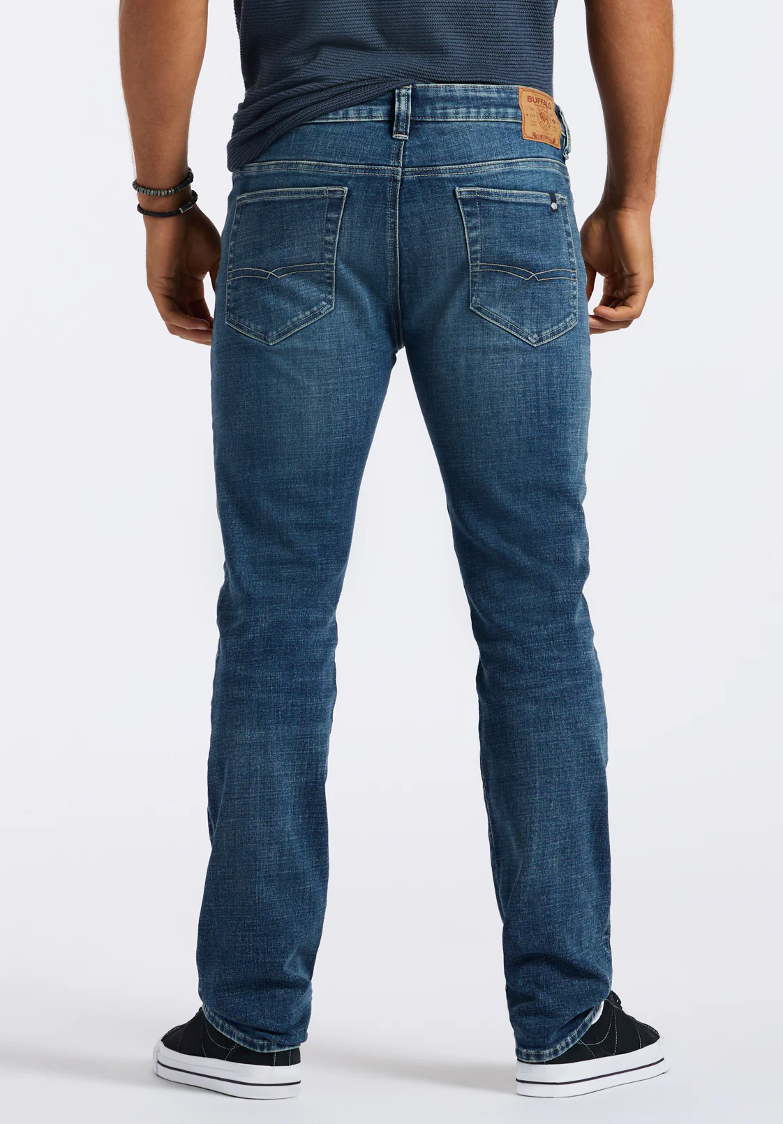 Relaxed Straight Driven Men's Jeans, Authentic Worked Indigo - BM26060 - Image 3