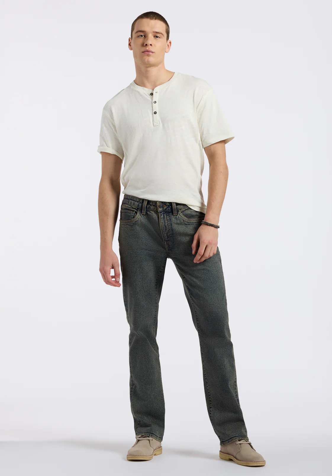 Relaxed Straight Driven Men's Jeans, Authentic Worn Indigo - BM26074 - Image 4