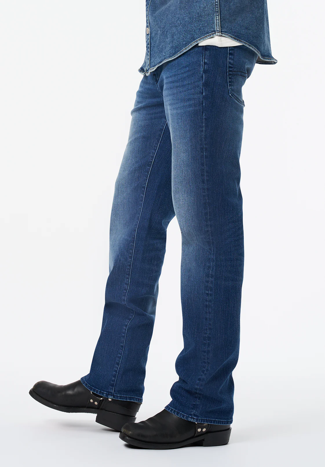 Relaxed Straight Driven Men's Jeans, Sandblasted And Whiskered - BM26108 - Image 2