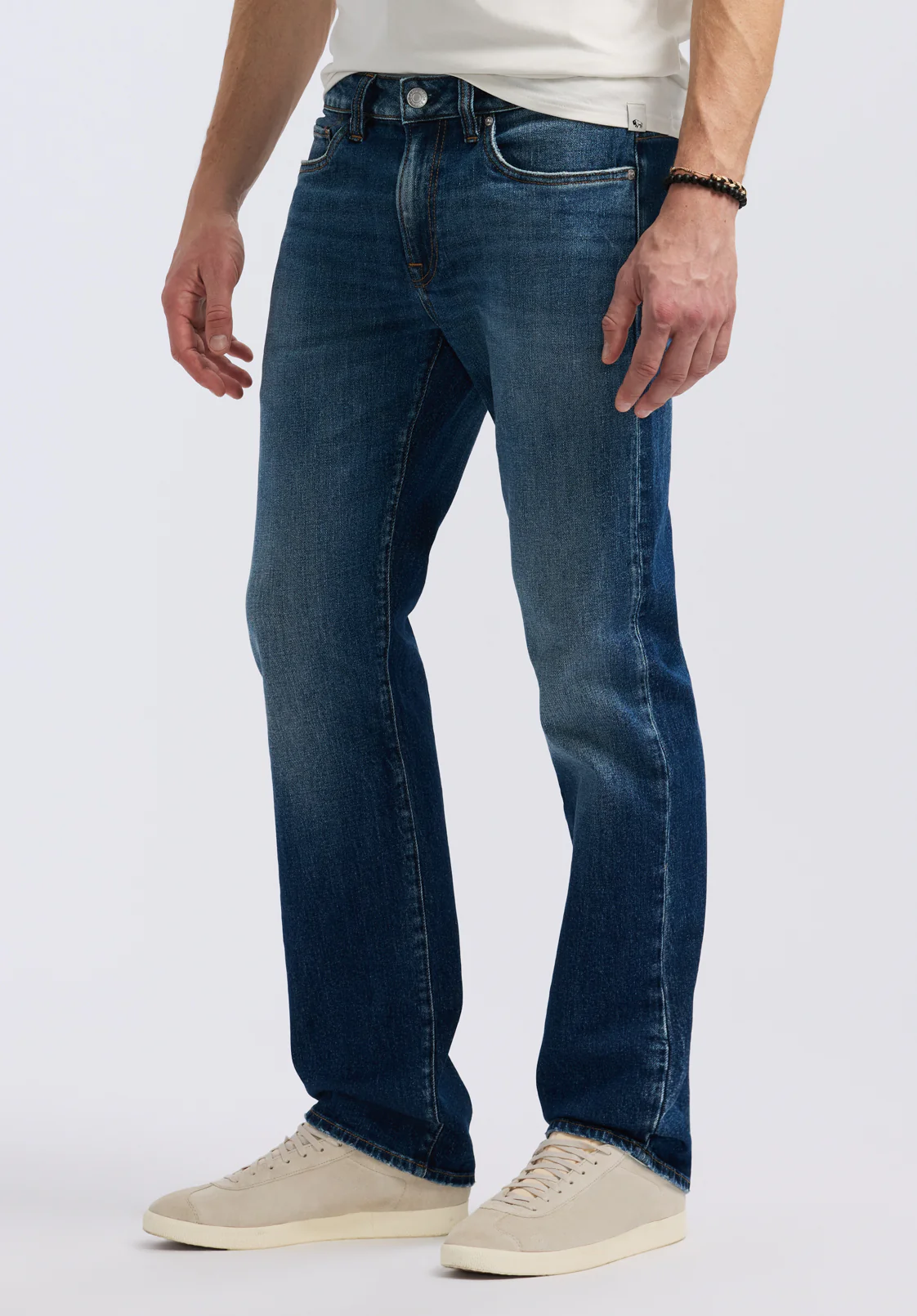 Relaxed Straight Driven Men's Jeans, Indigo Sanded - BM26059 - Image 2