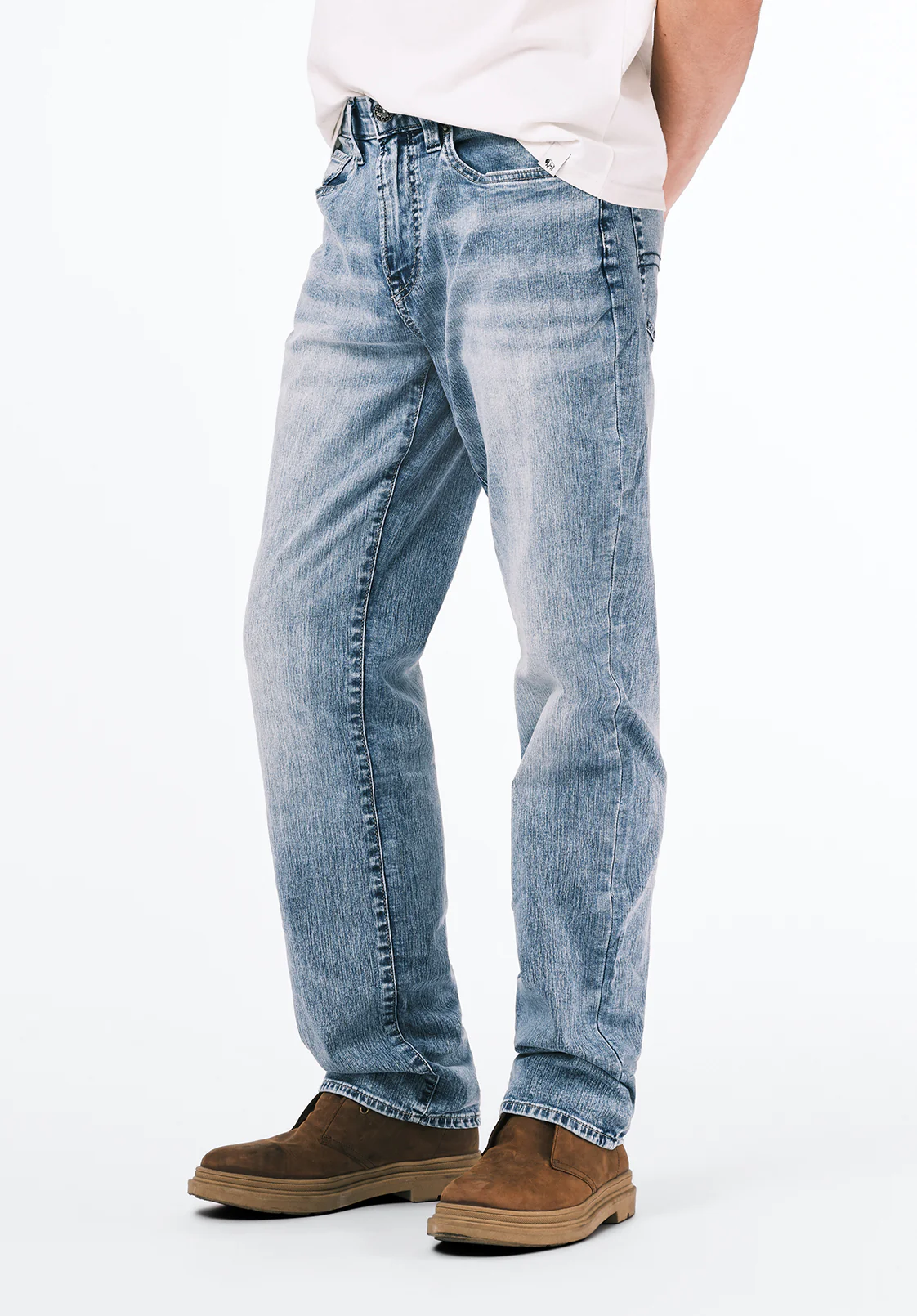 Relaxed Straight Driven Men's Jeans, Sandblasted Light Blue - BM20606 - Image 2