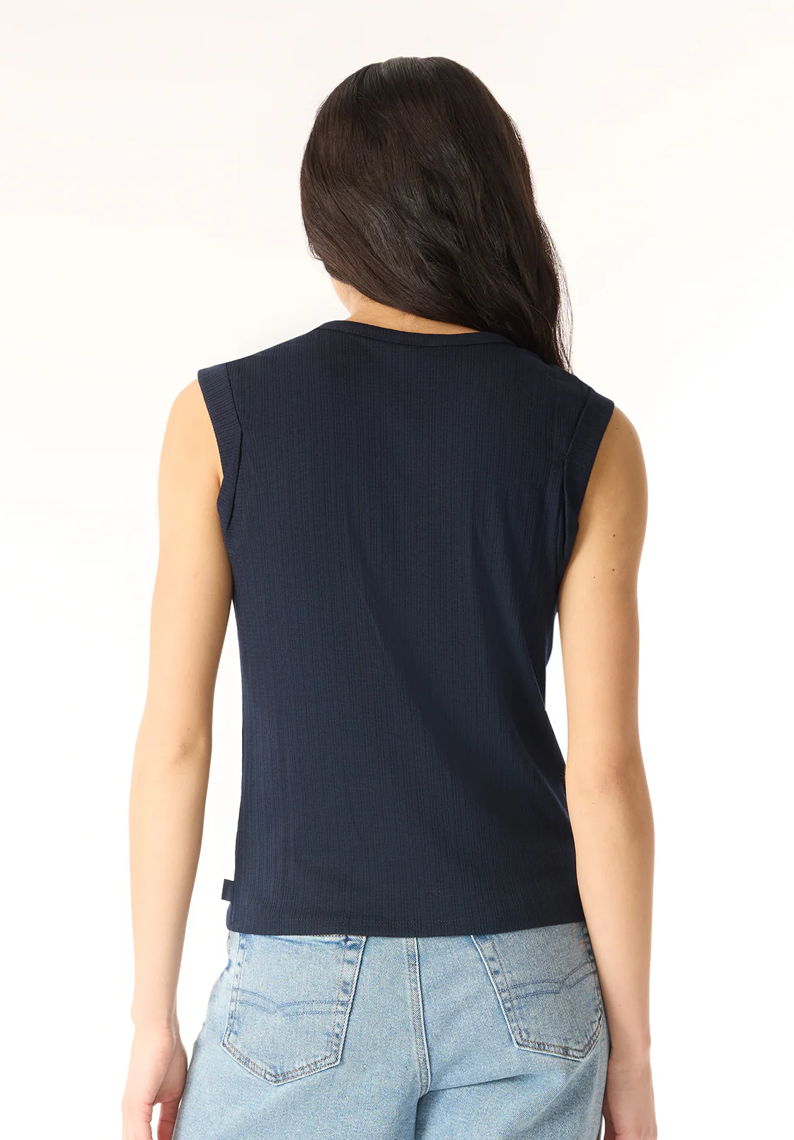 Elayne Women’s Sleeveless Top, Navy - KT0191P - Image 3
