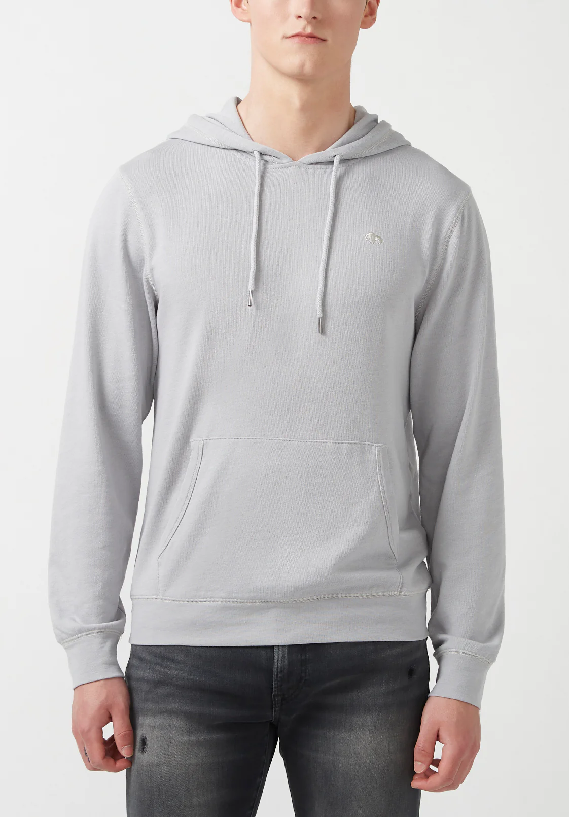 Farman Men’s Lightweight Hooded Sweatshirt, Light Grey - BM24171