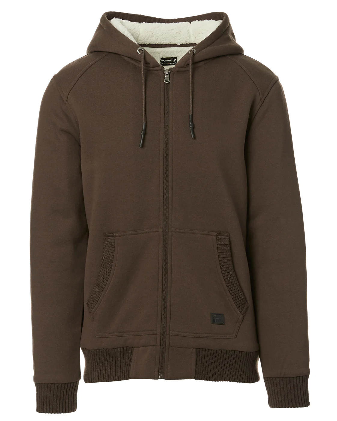 Fasox Men's Zip-Up Hooded Jacket with Sherpa Lining, Chocolate - BM23800 - Image 9