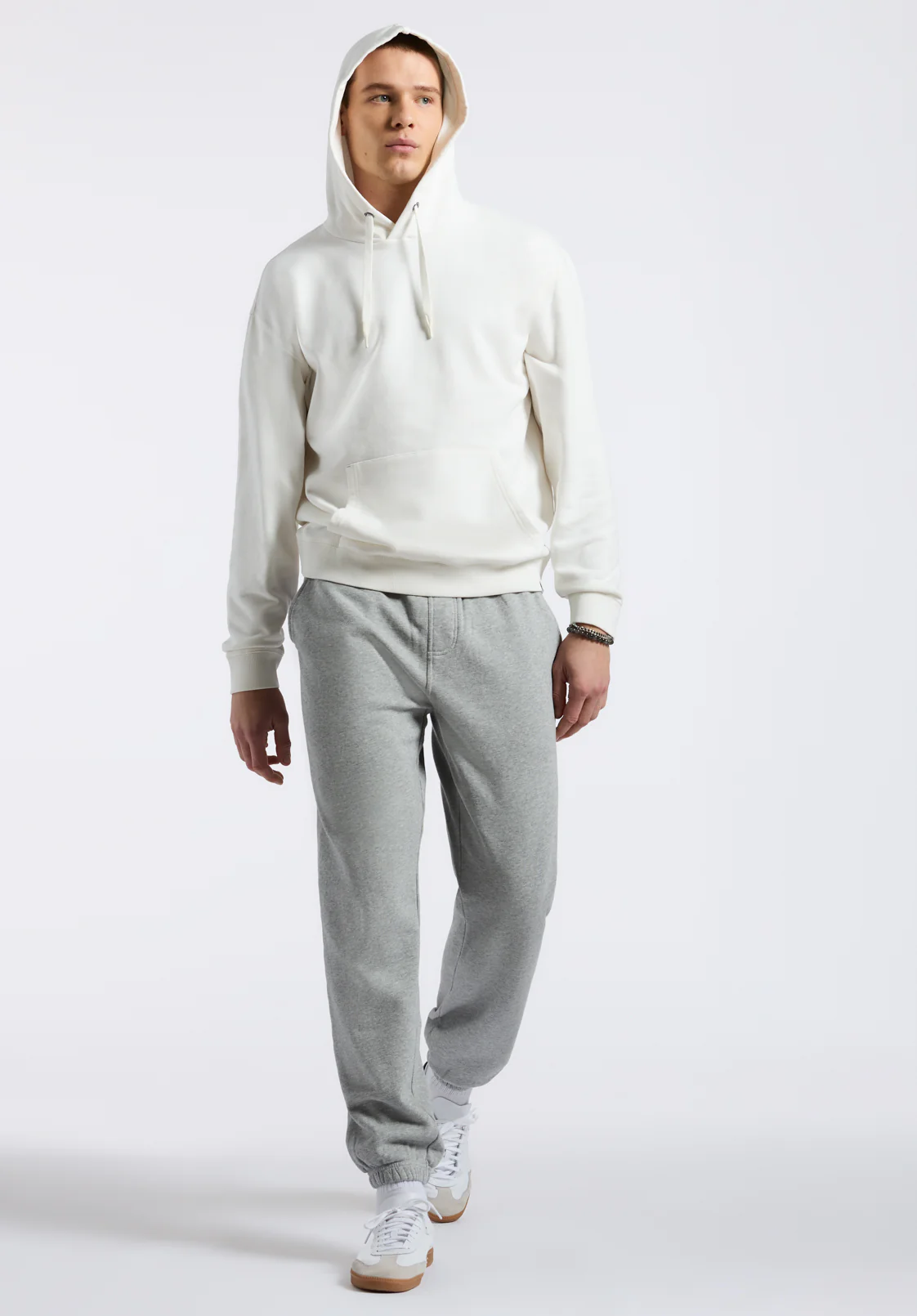Finley Men's Relaxed Hooded Sweatshirt, Milk - BM24534 - Image 4