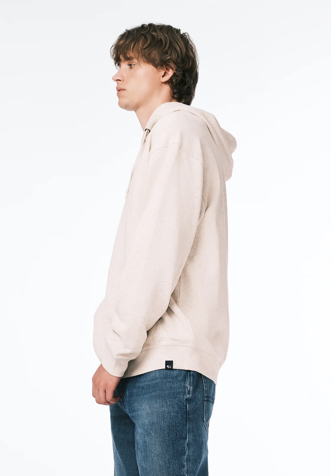 Finley Men's Relaxed Hooded Sweatshirt, Heather Beige - BM24741 - Image 2