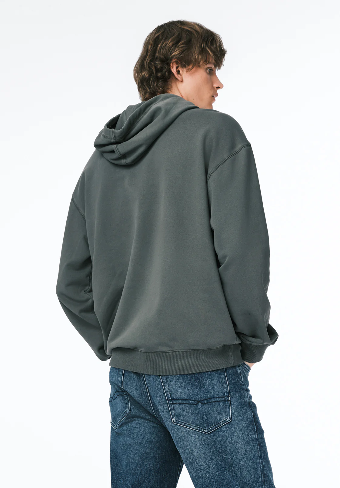 Finley Men's Relaxed Hooded Sweatshirt, Dark Forest - BM24741 - Image 3