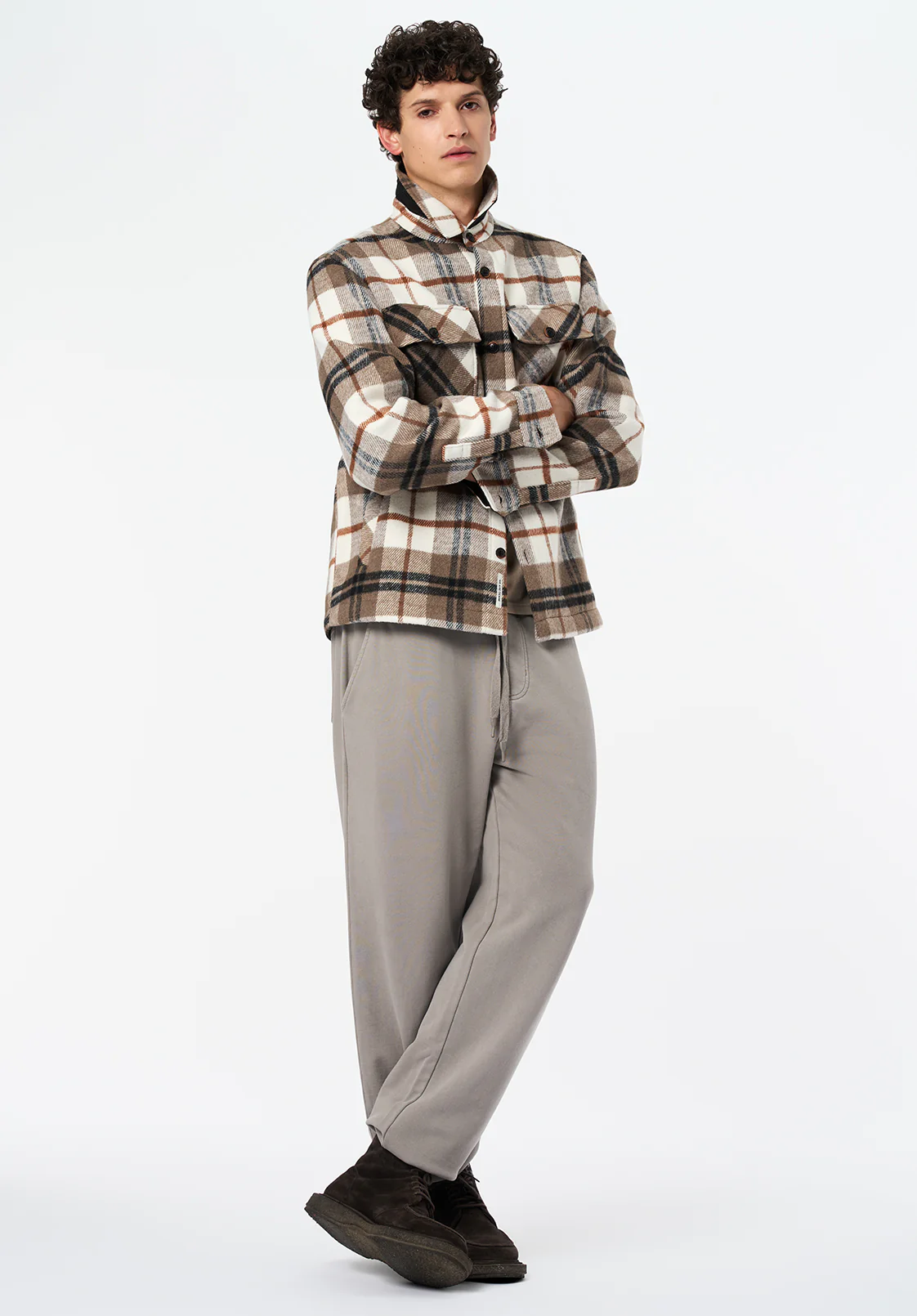 Jace Men's Plaid Shacket, Milk - BM24723 - Image 4