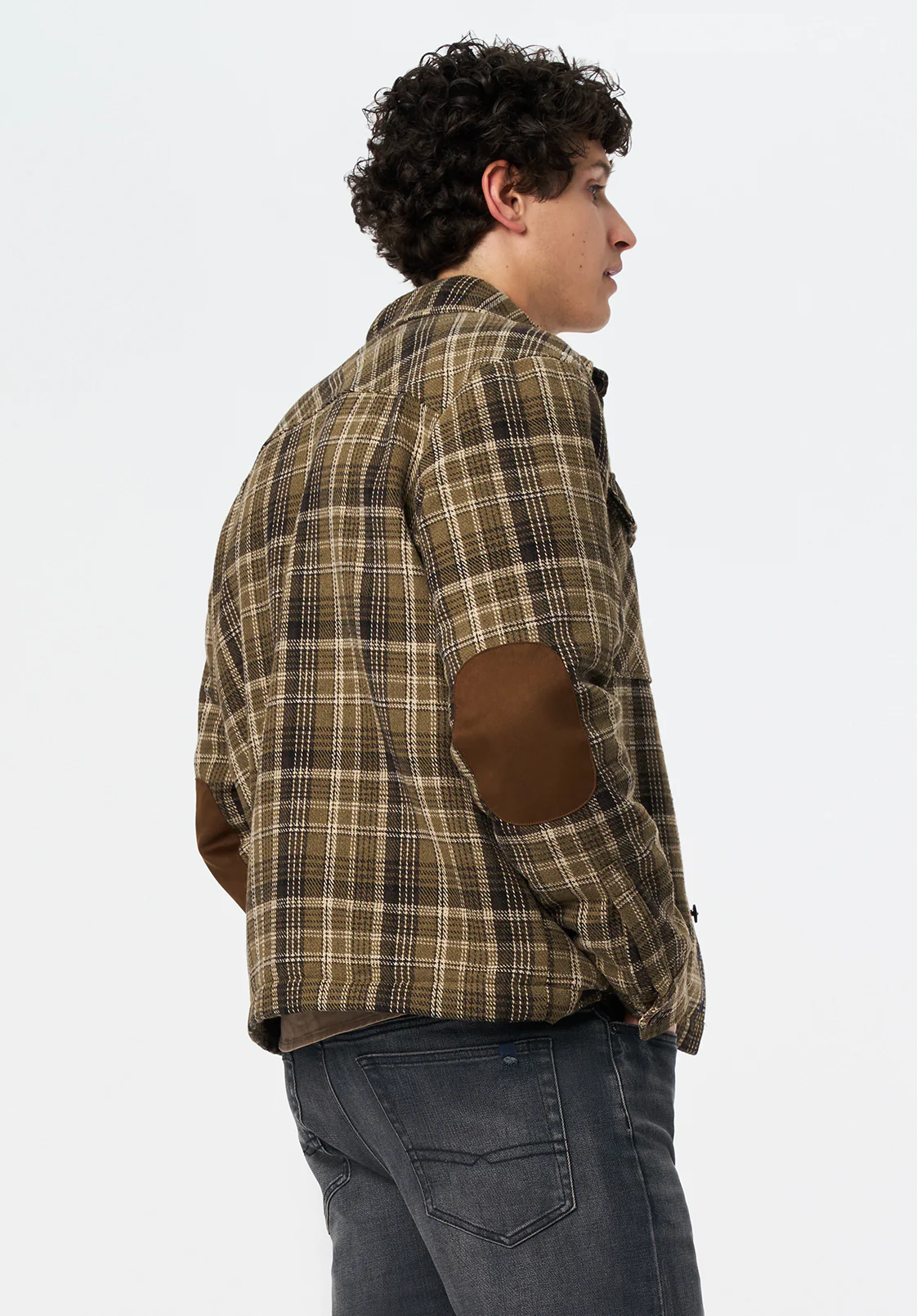 Jaceko Men's Sherpa-Lined Plaid Shirt Jacket, Fern - BM24745 - Image 3