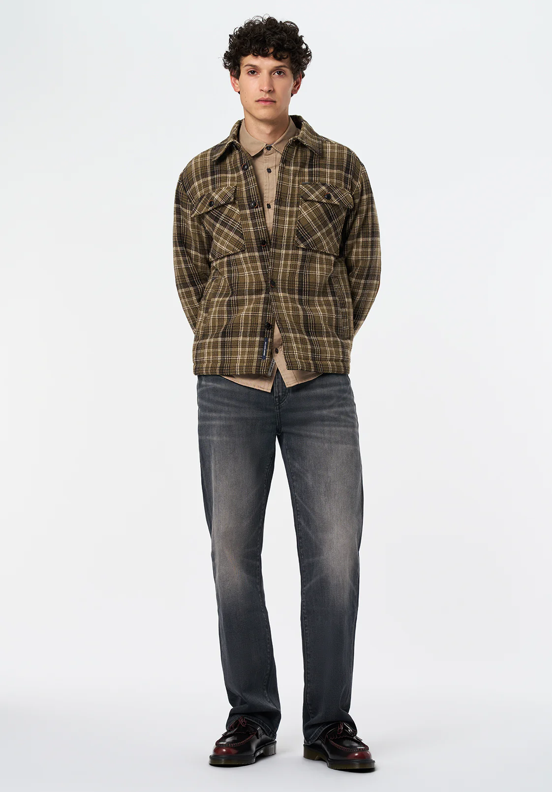 Jaceko Men's Sherpa-Lined Plaid Shirt Jacket, Fern - BM24745 - Image 4