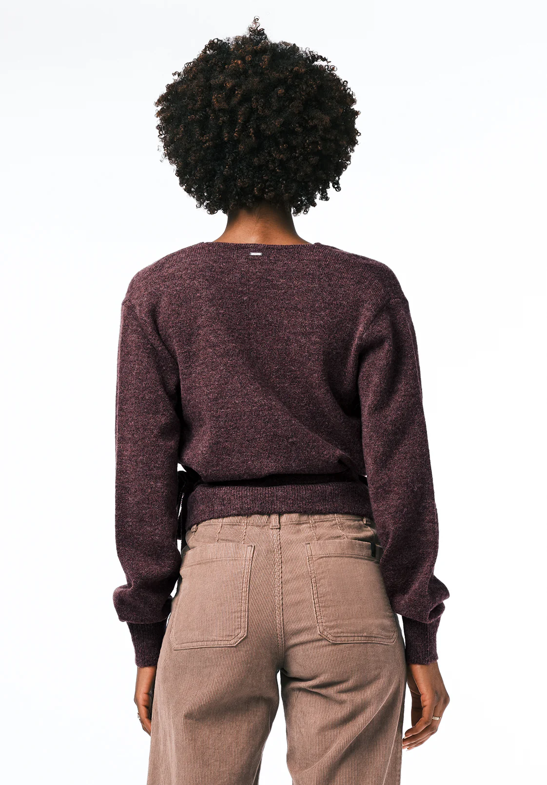Jadis Women's Textured Knit Wrap Sweater with Side Tie, Fig - SW0099 - Image 3