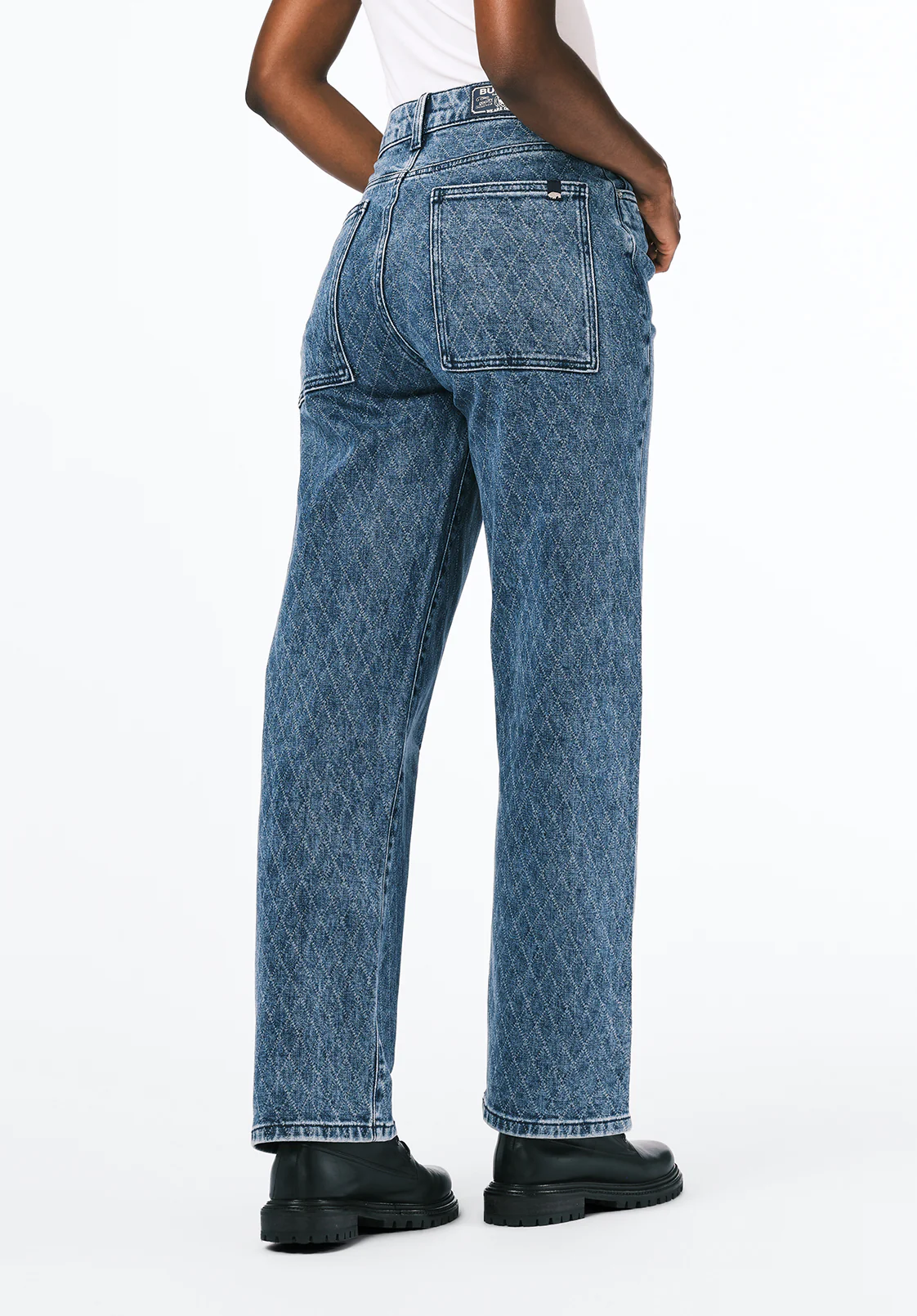 Super High Rise Loose Straight Jane Women's Jeans, Sanded and Contrasted - BL16117 - Image 3