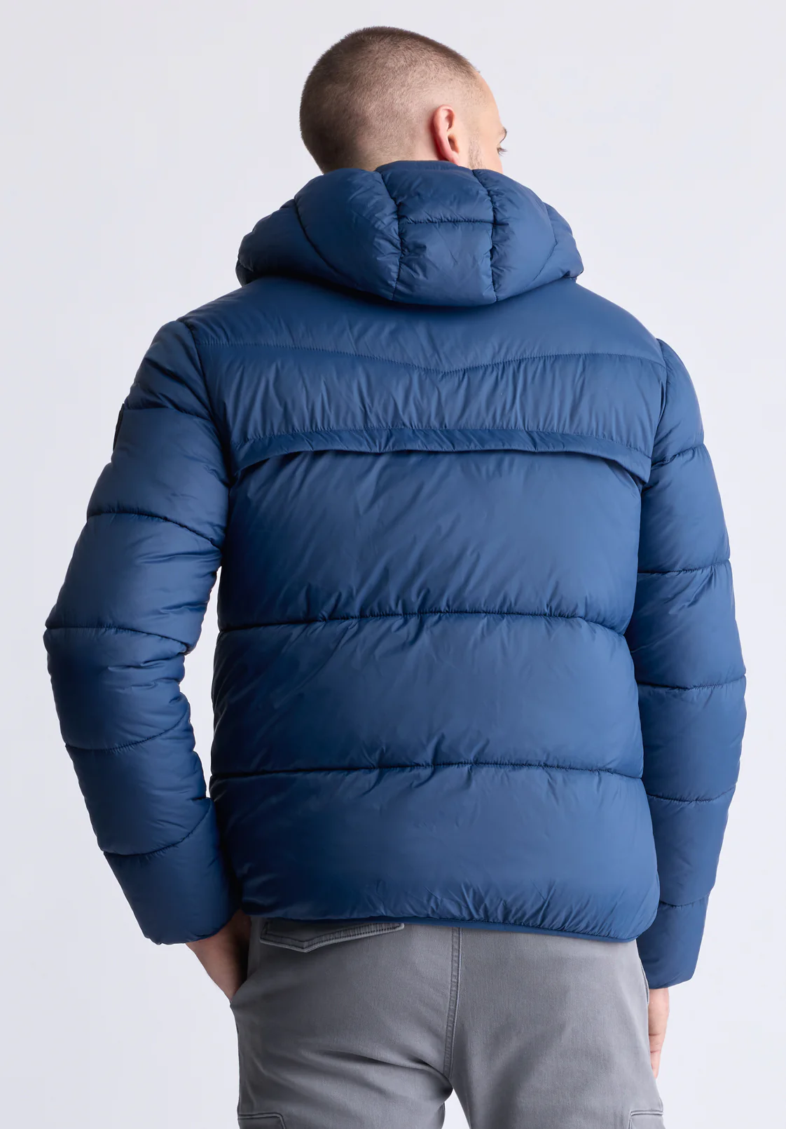 Jerome Navy Men's Hooded Puffer Jacket - OBMEF006 - Image 4