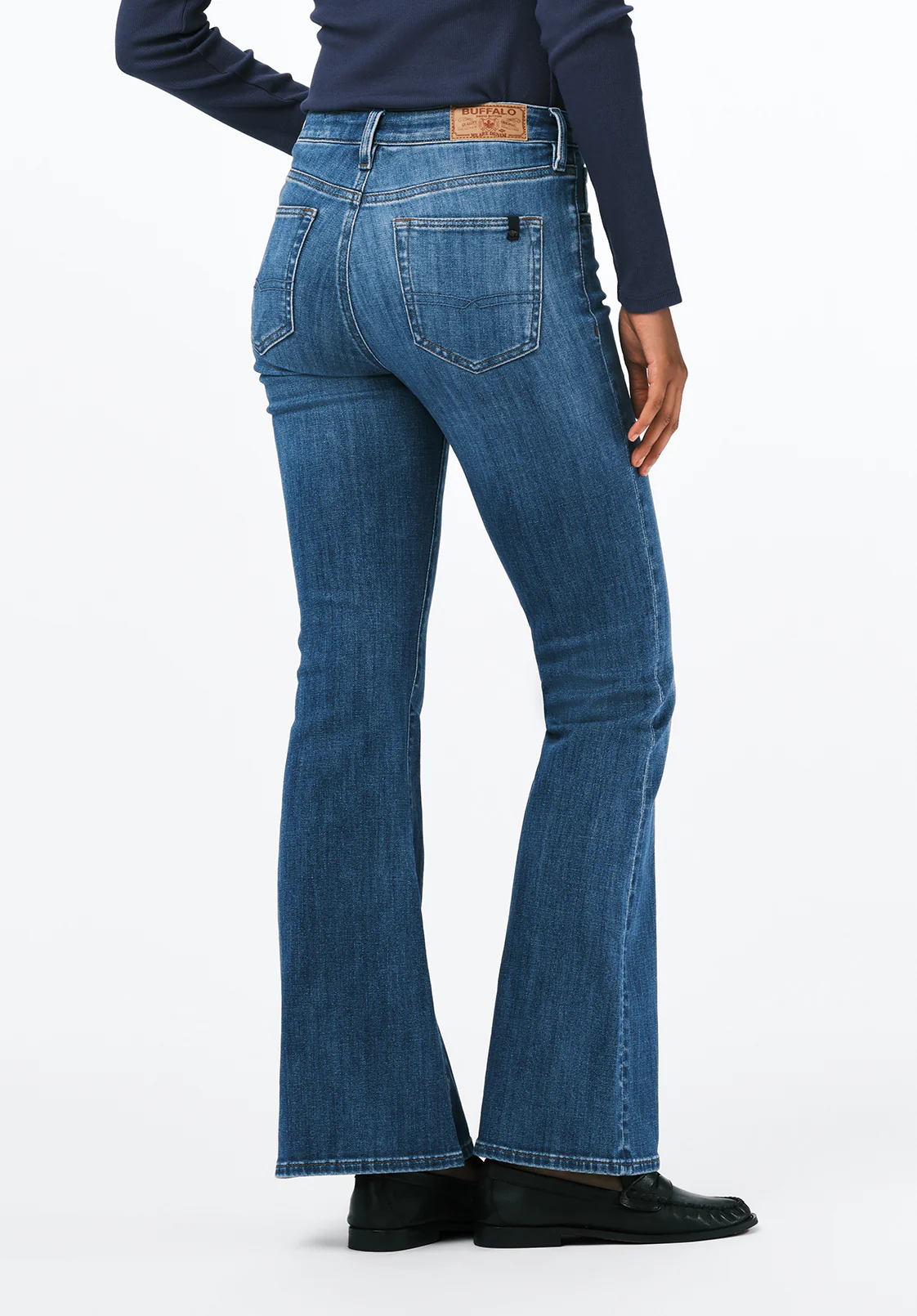 High Rise Flare Joplin Women's Jeans, Vintage Blue - BL16091 - Image 3