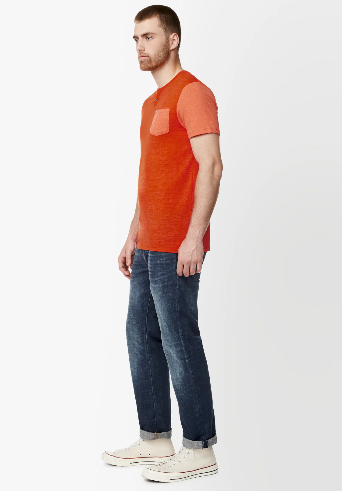 Kaddy Men’s Short-Sleeve Top in Orange - BM23991 - Image 3