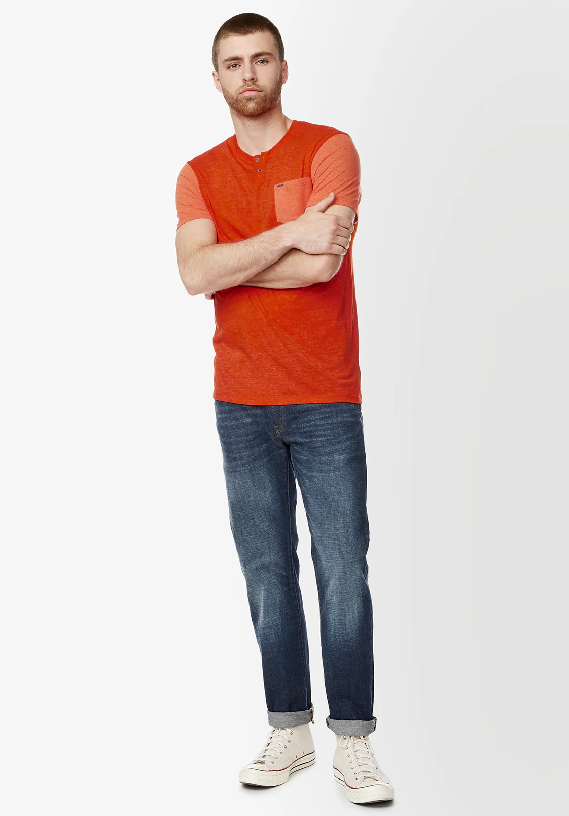 Kaddy Men’s Short-Sleeve Top in Orange - BM23991 - Image 5