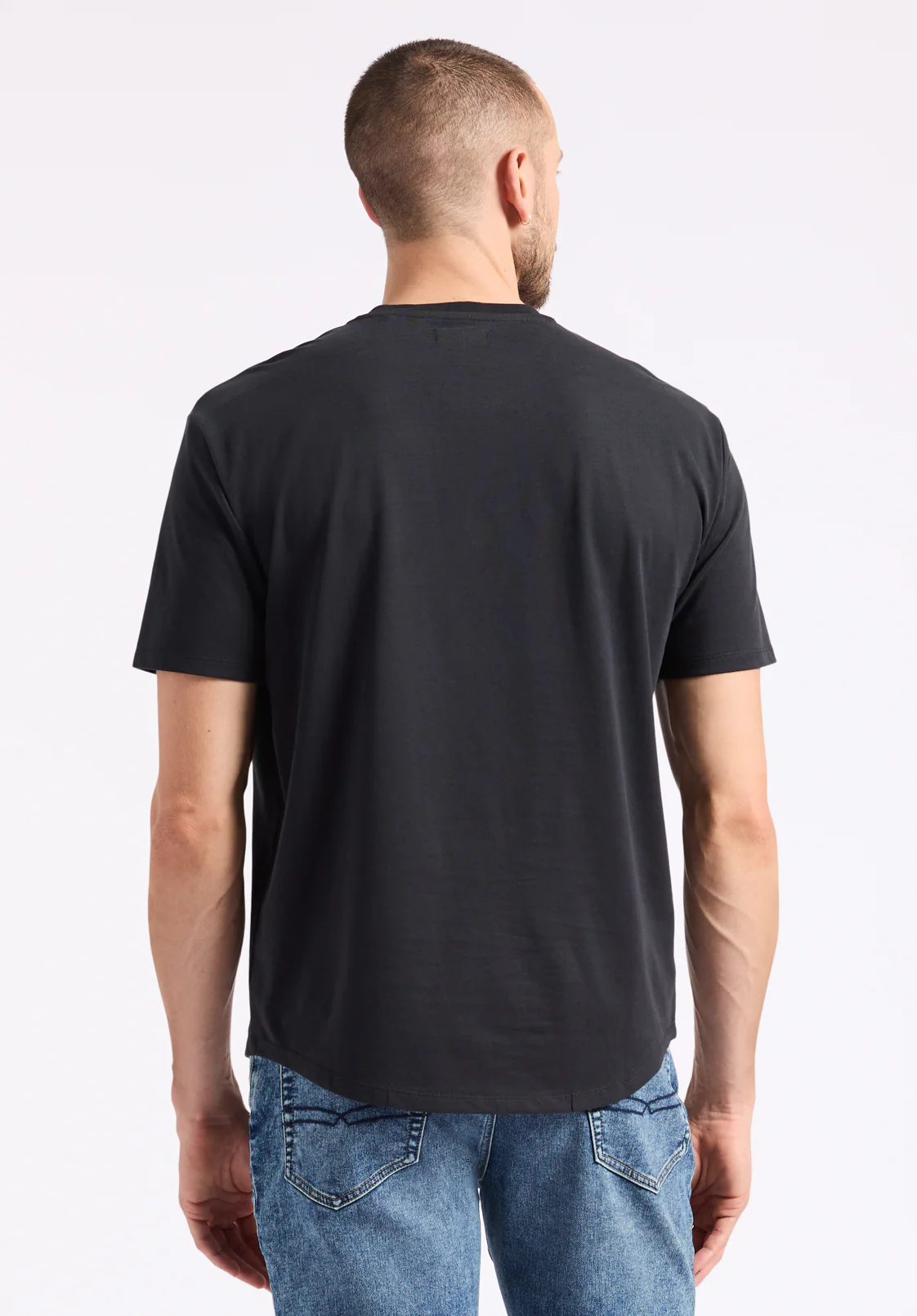 Kamel Men's Short-Sleeve Jersey Henley Top, Black - BM24602 - Image 3