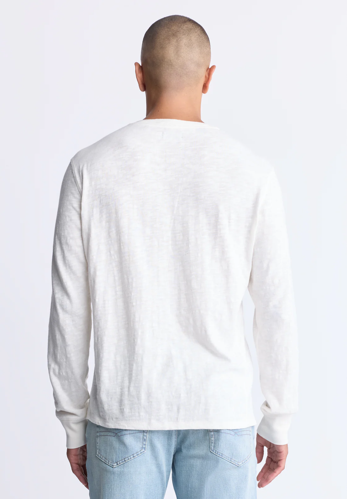 Kandid Men's Long-Sleeve Henley Top, Milk - BM24522 - Image 3