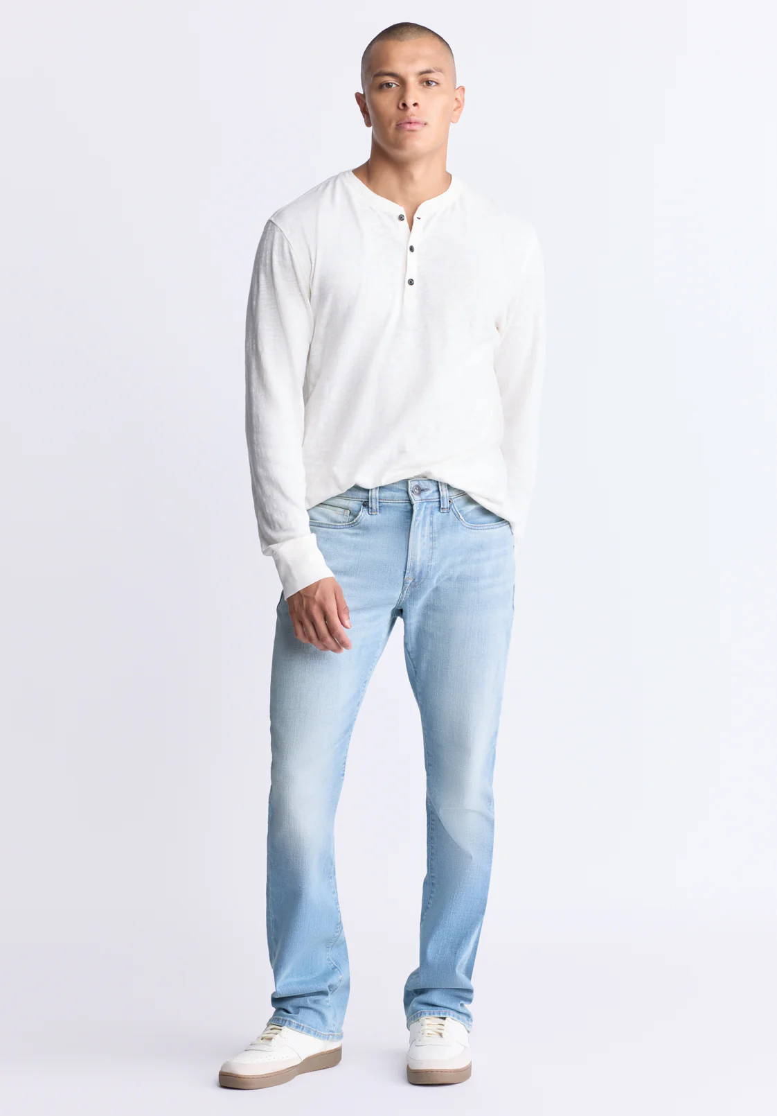 Kandid Men's Long-Sleeve Henley Top, Milk - BM24522 - Image 4
