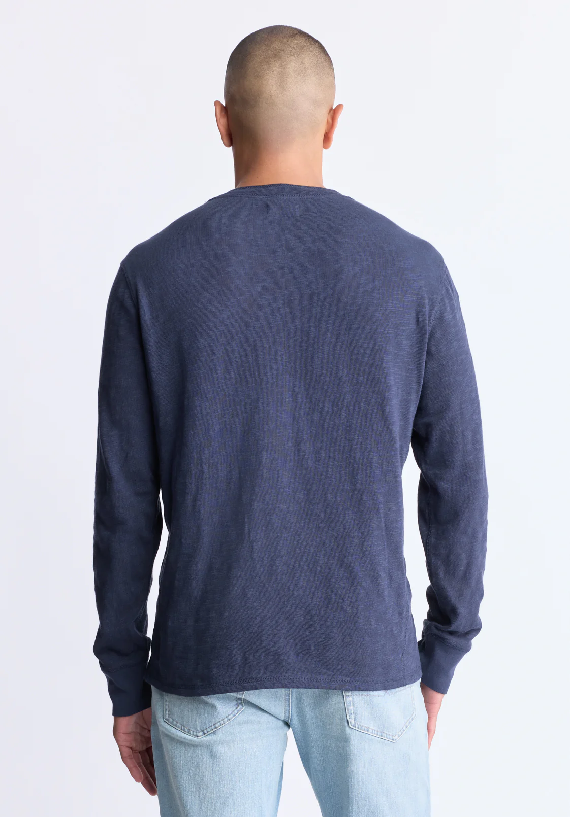 Kandid Men's Long-Sleeve Henley Top, Midnight Blue - BM24522 - Image 4