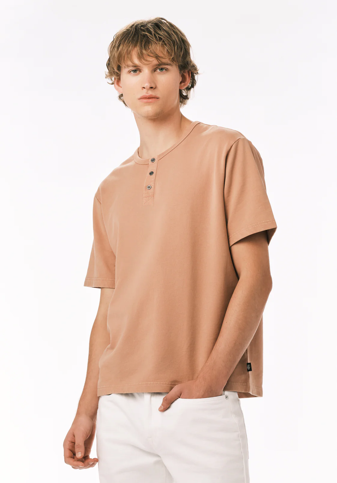 Kandor Men’s Short Sleeve Henley, Roebuck - BM24782 - Image 4