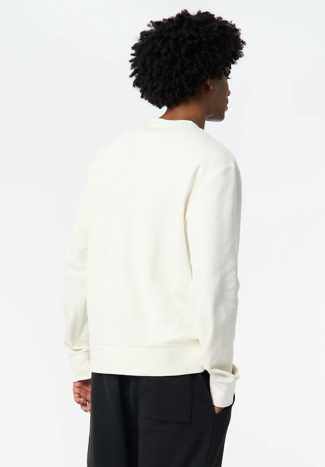 Kaya Men's Relaxed Crewneck Sweatshirt, Milk - BM24671 - Image 3