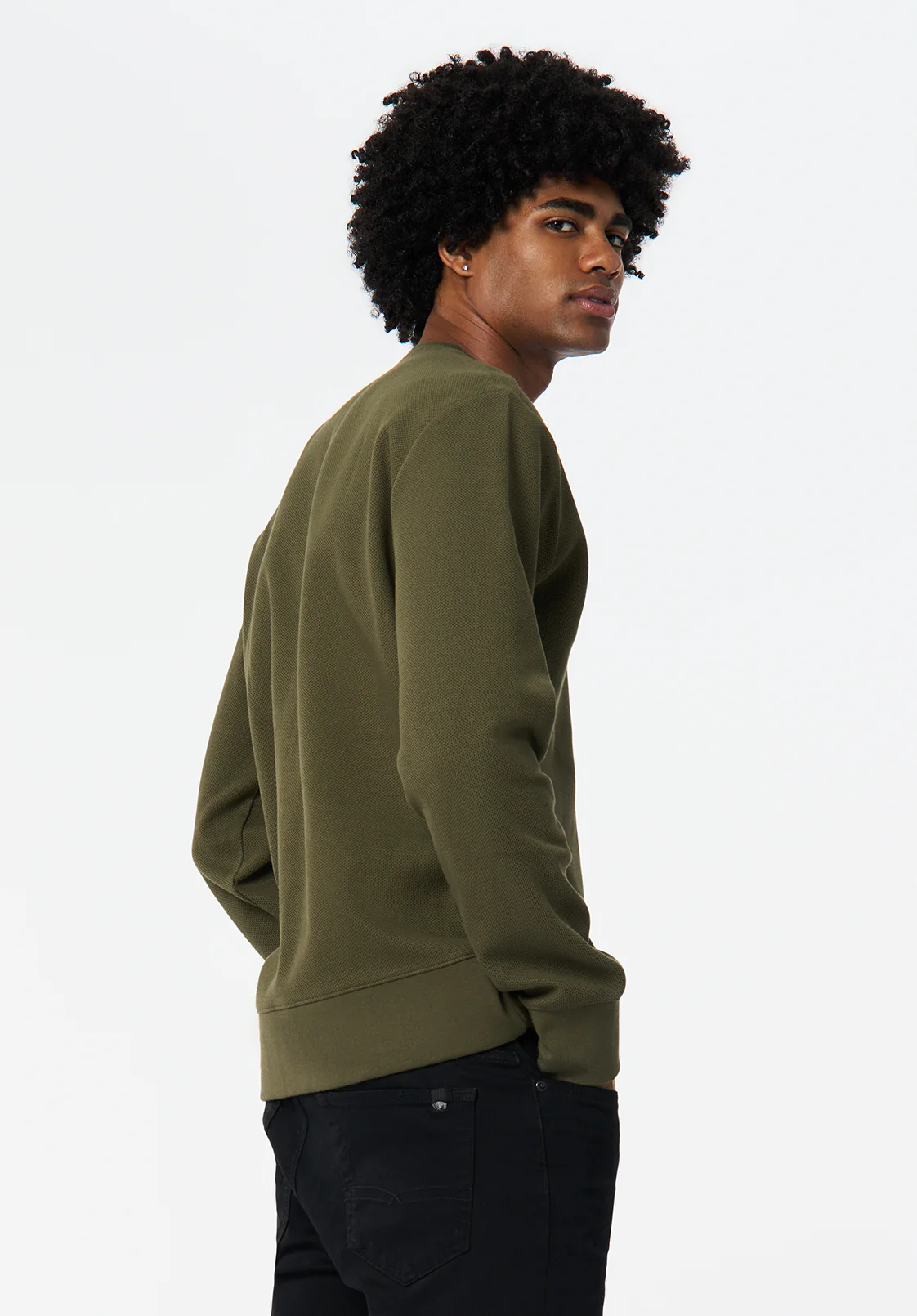 Kaya Men's Relaxed Crewneck Sweatshirt, Fern - BM24671 - Image 3