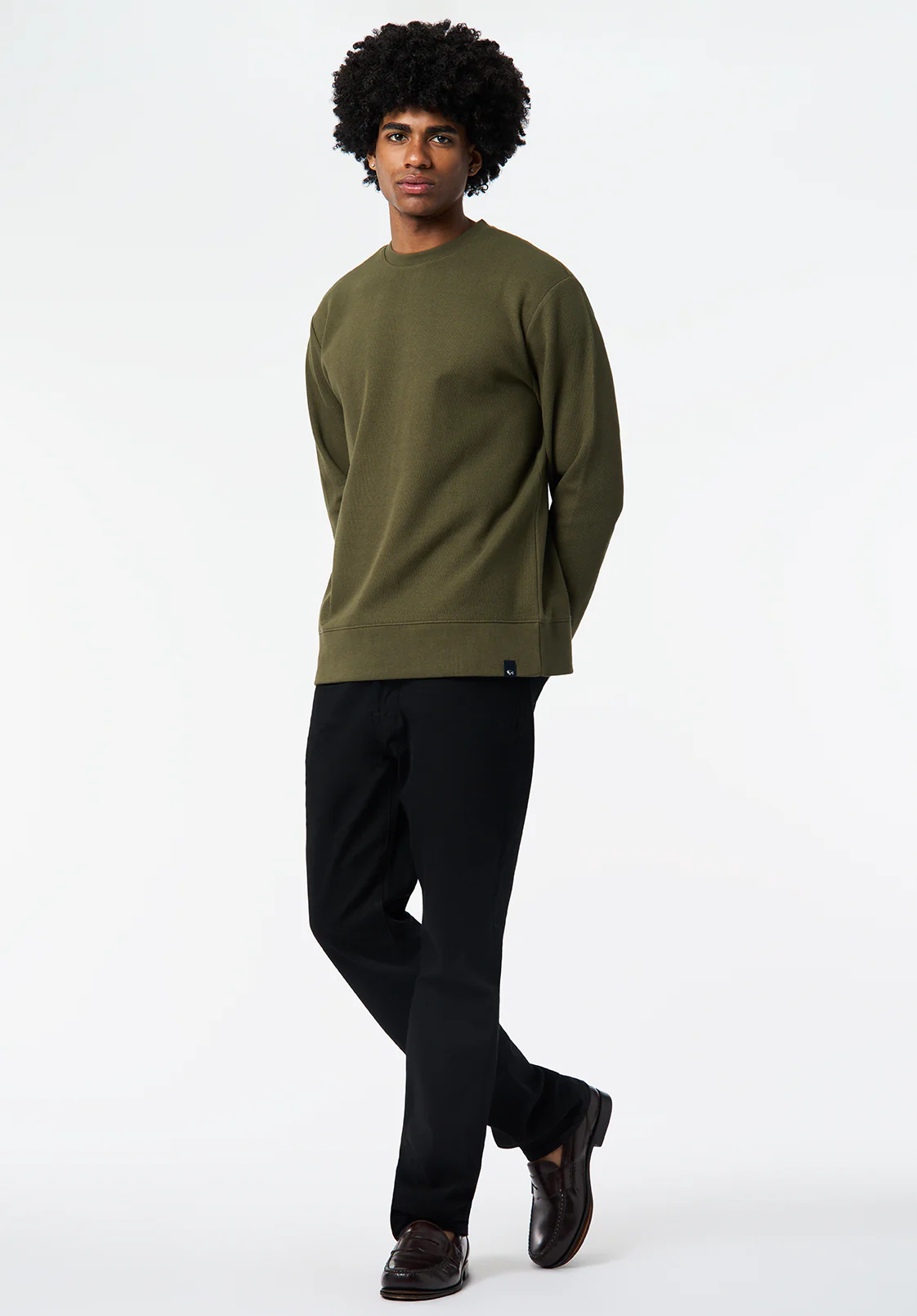 Kaya Men's Relaxed Crewneck Sweatshirt, Fern - BM24671 - Image 4