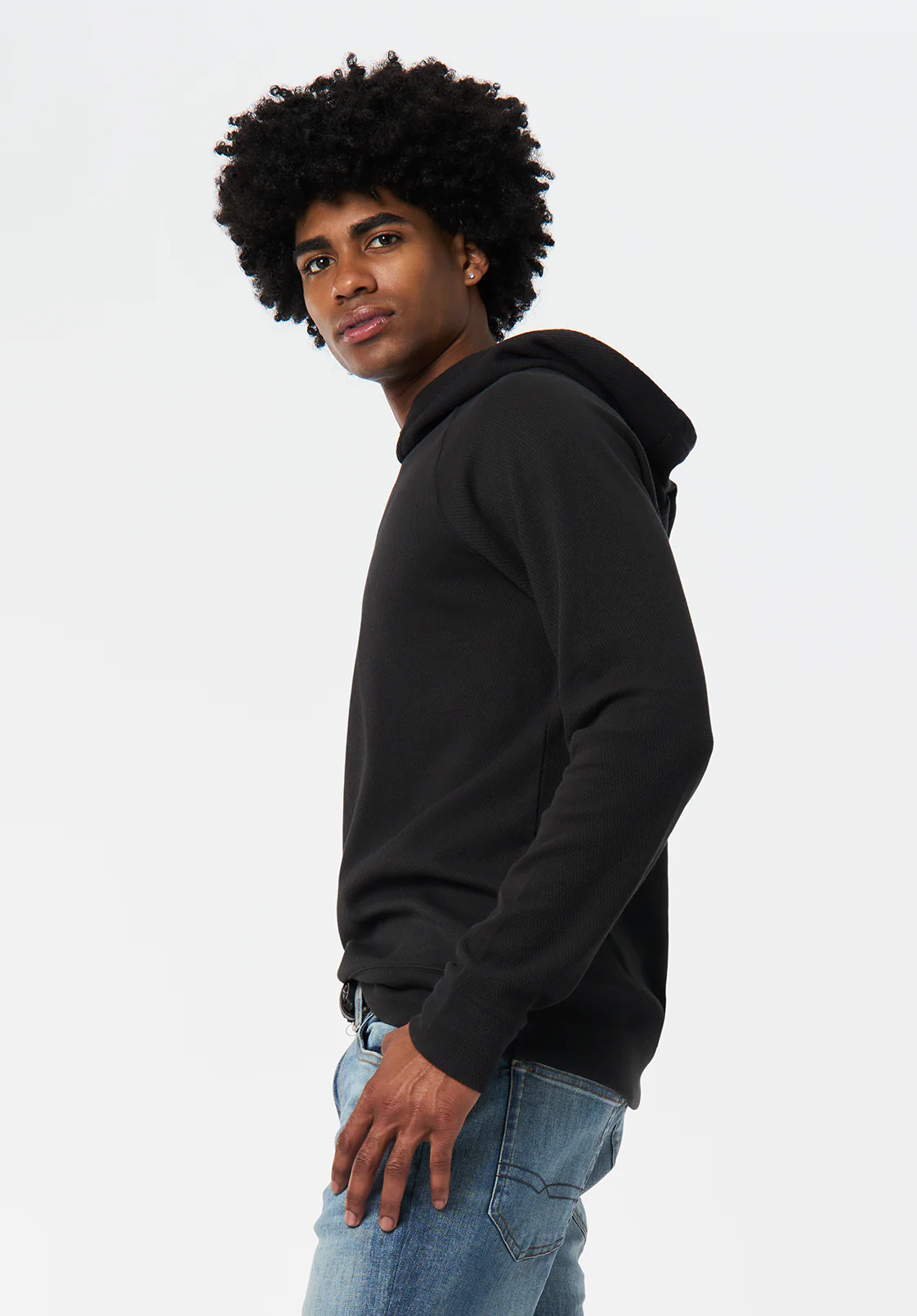 Kimber Men's Relaxed Hooded Sweatshirt, Black - BM24668 - Image 2