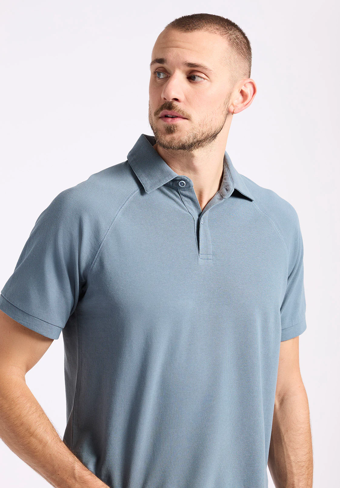 Kindell Men's Short-Sleeve Pique Polo, Mirage Blue - BM24608