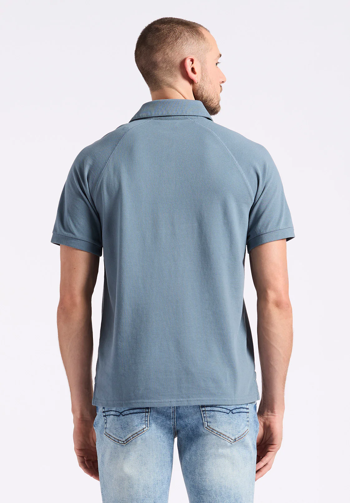 Kindell Men's Short-Sleeve Pique Polo, Mirage Blue - BM24608 - Image 3