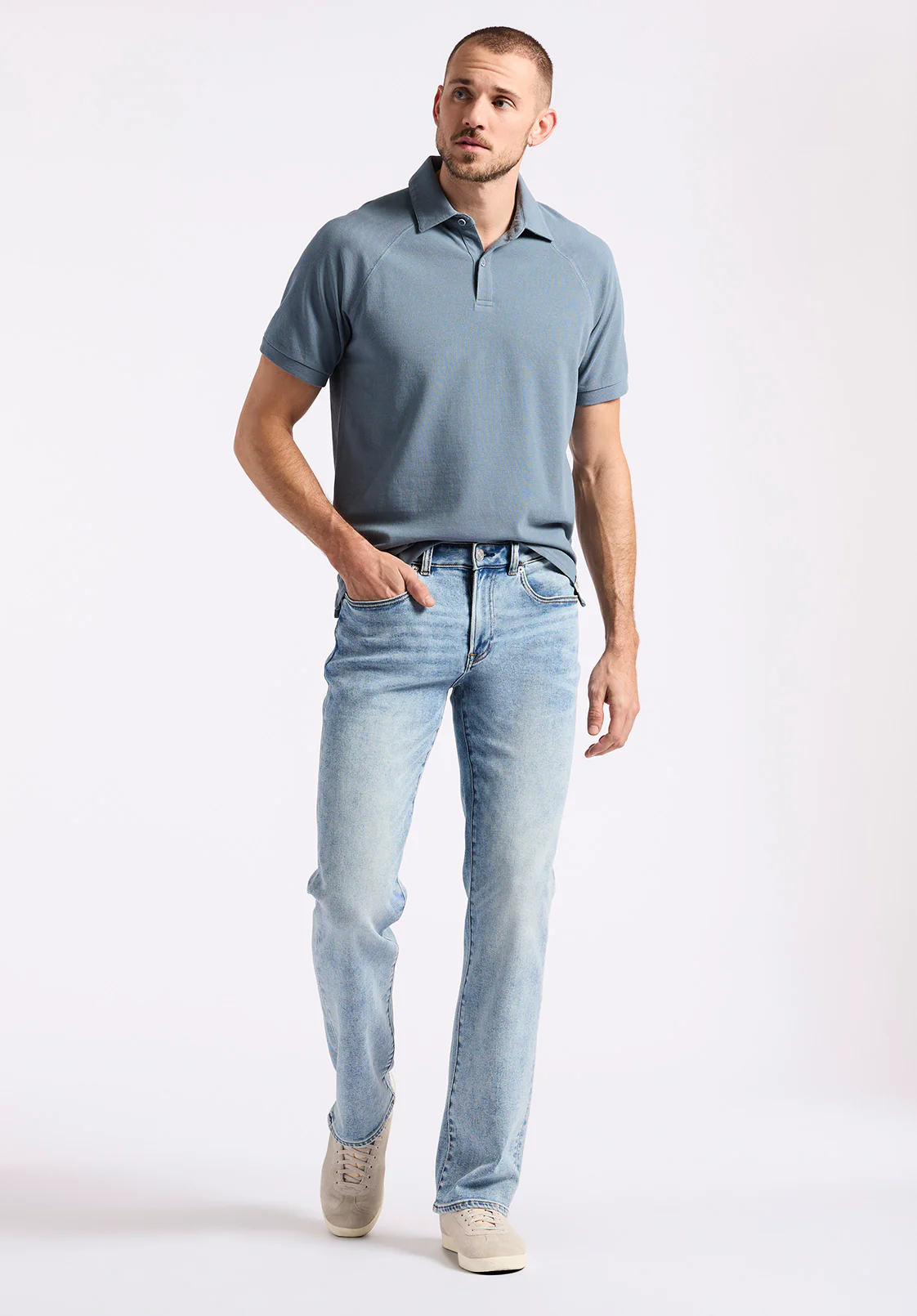 Kindell Men's Short-Sleeve Pique Polo, Mirage Blue - BM24608 - Image 4