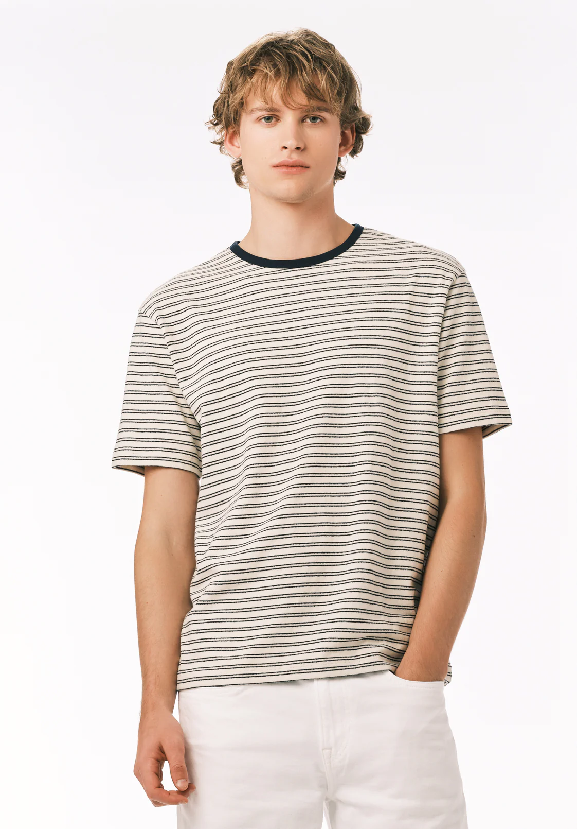 Kindo Men’s Striped T-Shirt, Whale - BM24901