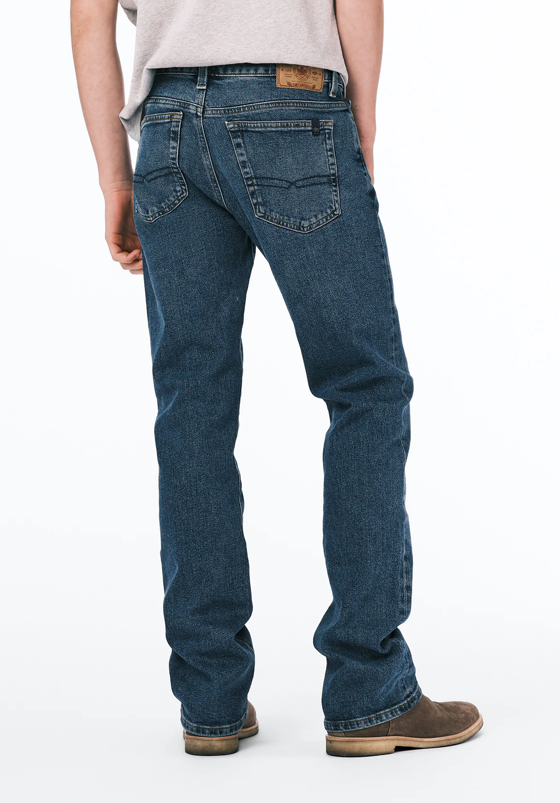 Slim Boot King Men's Jeans, Creased and Sanded Indigo - BM26033 - Image 3