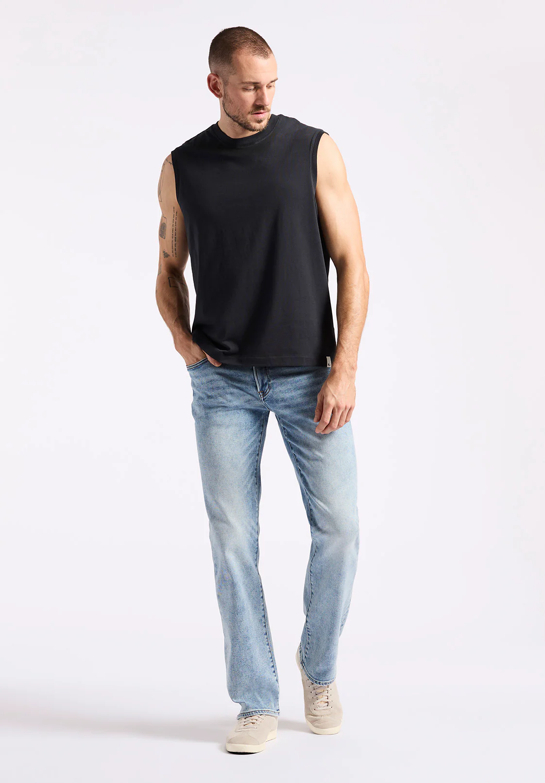 Kingster Men's Sleeveless Crew Neck Relaxed Fit Jersey Tank Top, Black - BM24601 - Image 4