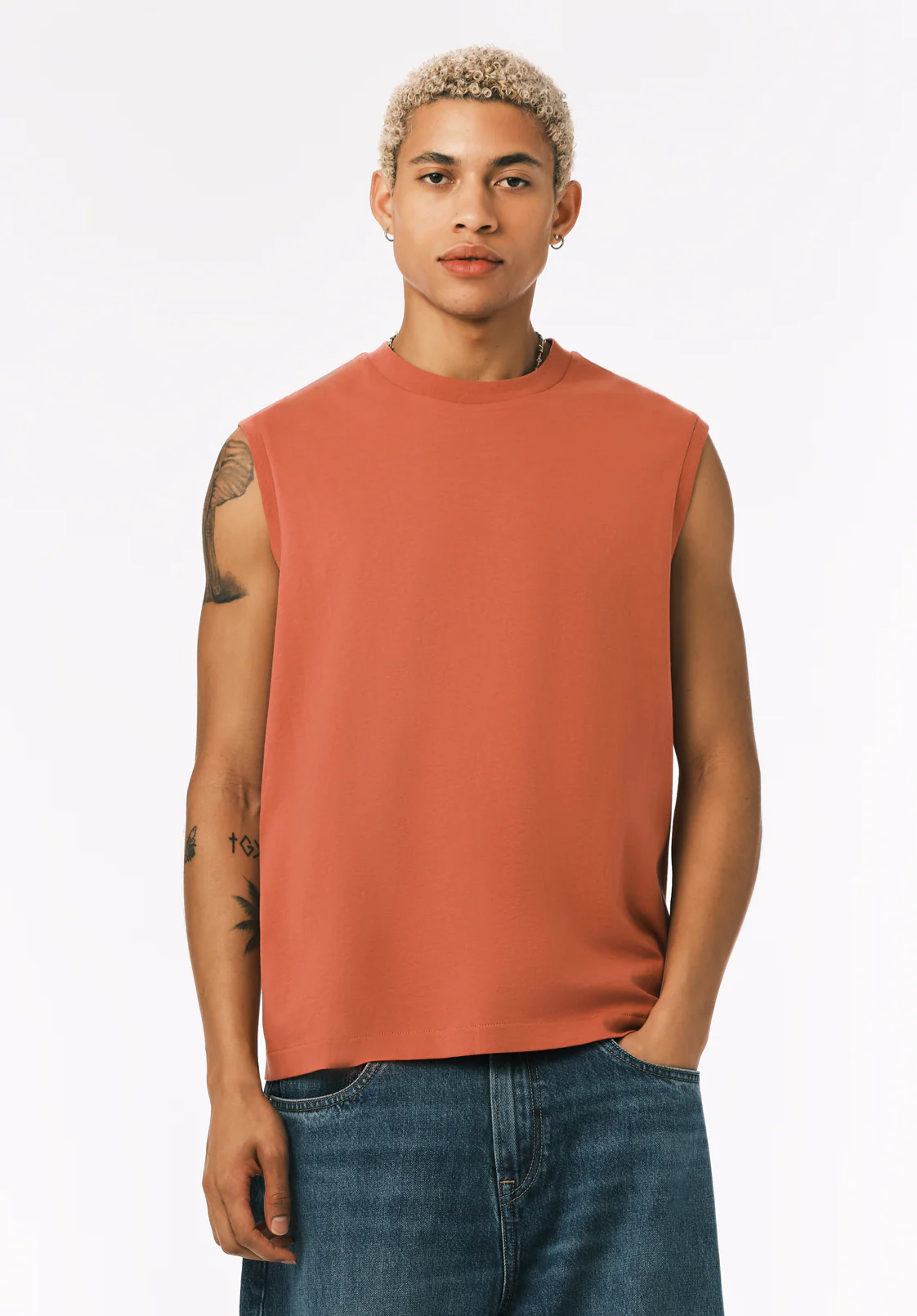 Kingster Men's Relaxed Fit Jersey Tank, Mineral Red - BM24601