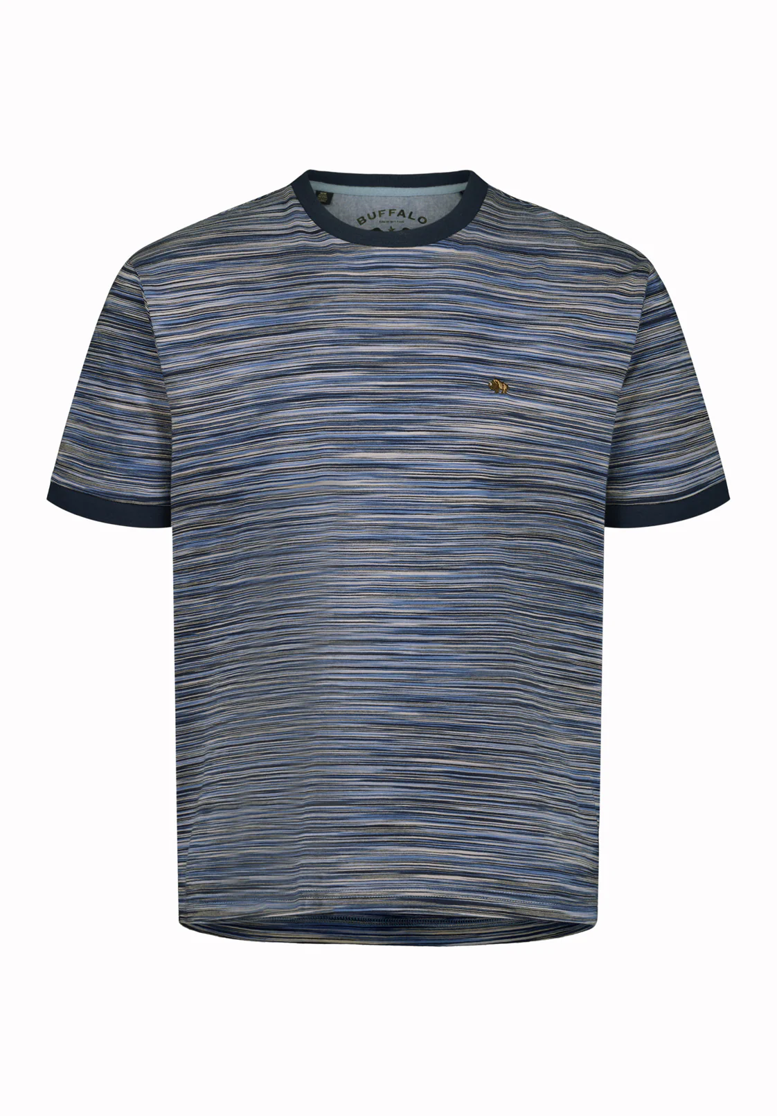 Kirion Men’s Striped T-Shirt, Faded Denim - BM24783 - Image 2
