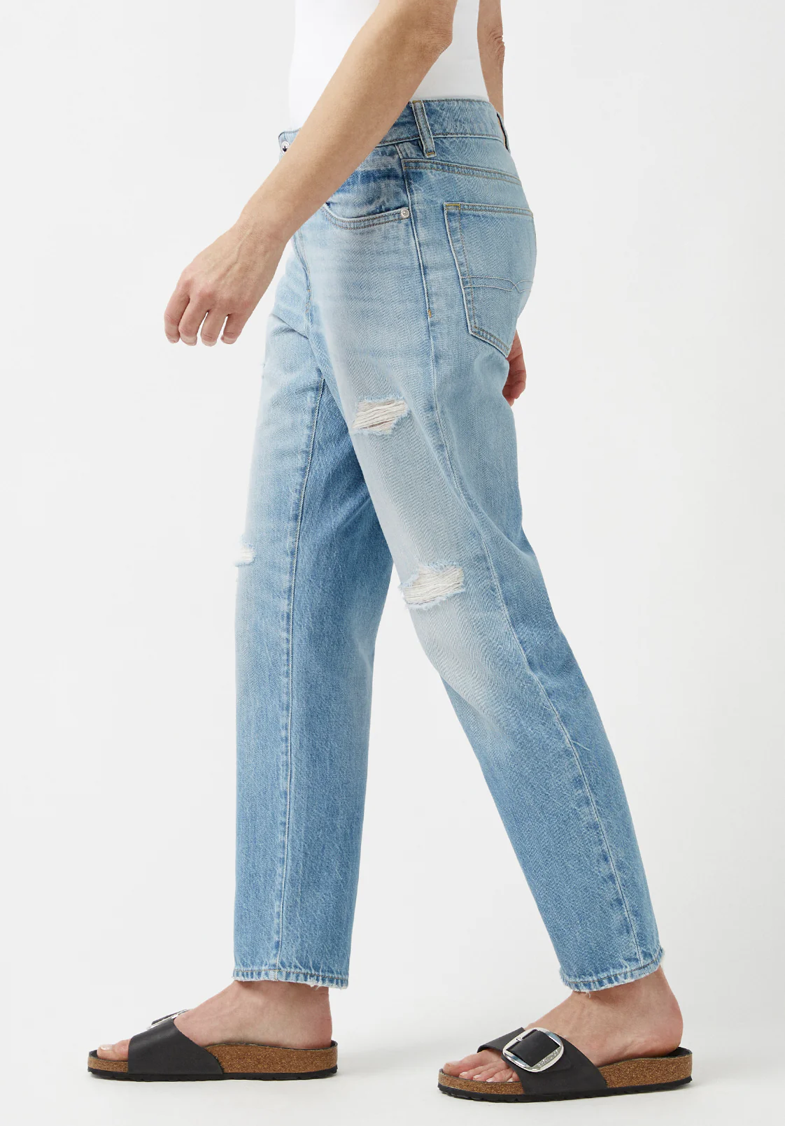 Relaxed Boyfriend Madison Women's Jeans Distressed Blue - BL15871 - Image 3