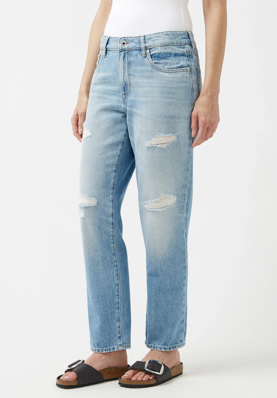 Relaxed Boyfriend Madison Women's Jeans Distressed Blue - BL15871 - Image 4